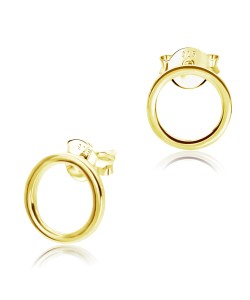 1Micron Gold Plated Ring Shaped Ear Stud STS-3841-GP